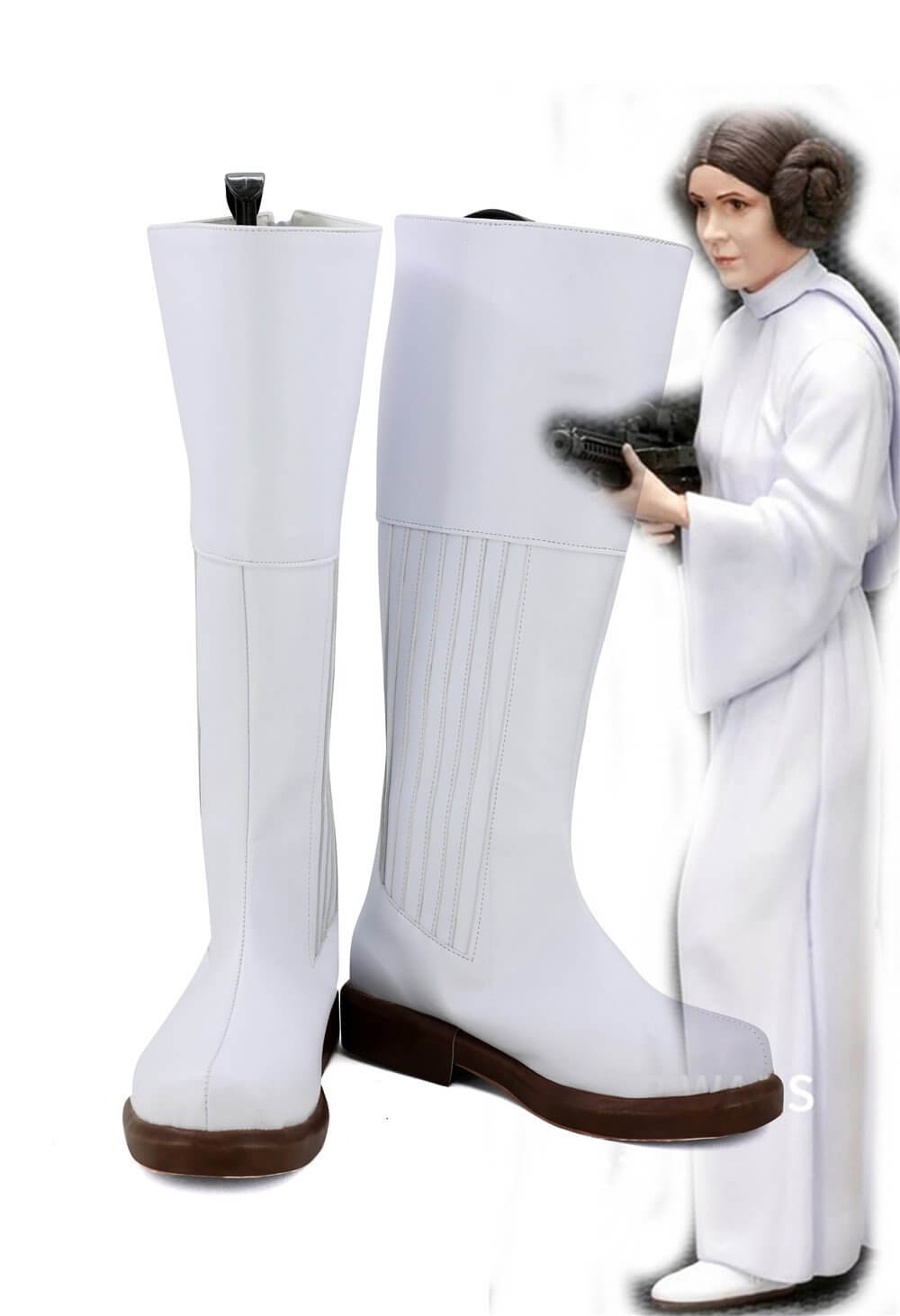 Star Wars Princesse Leia Bottes Blanches Cosplay Chaussures