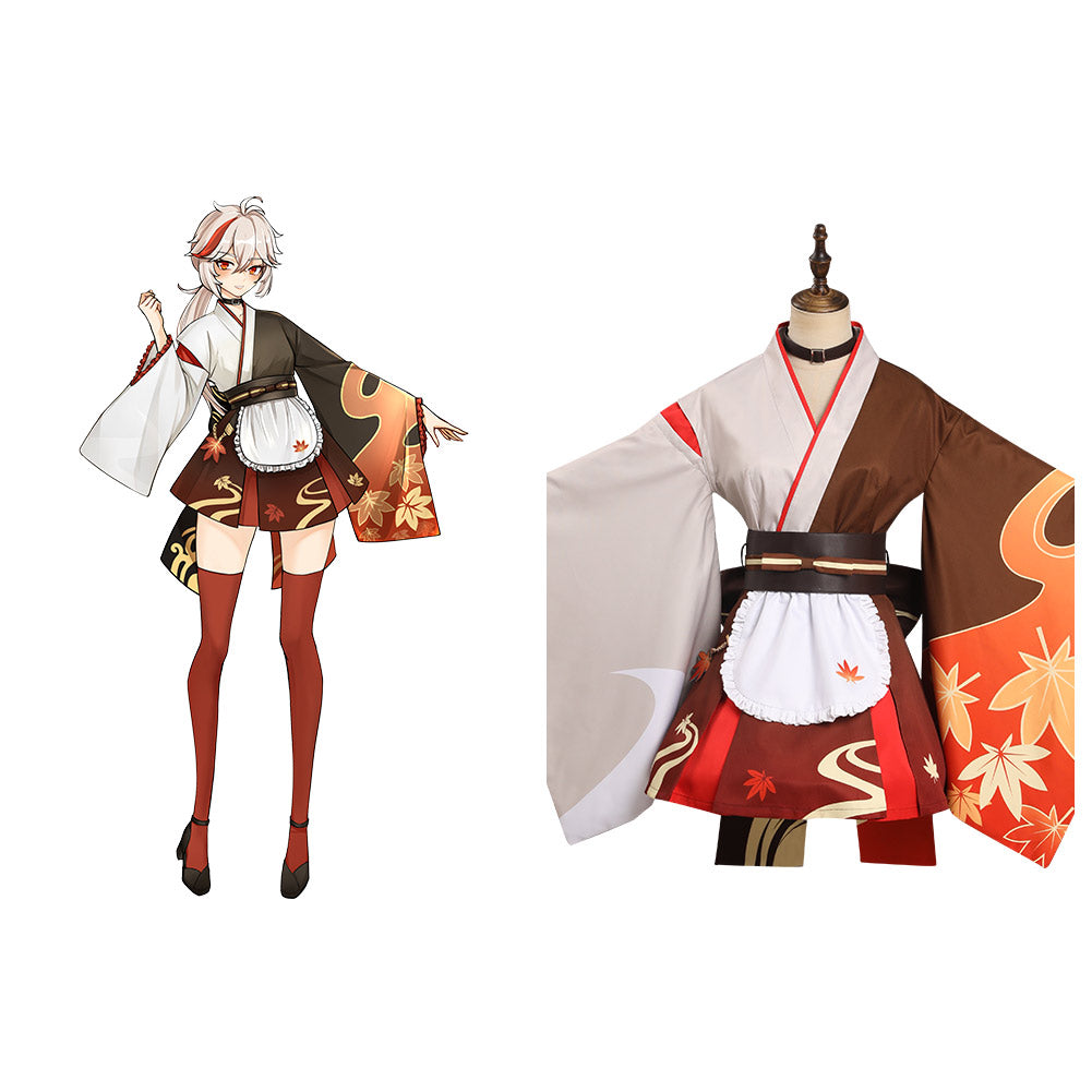 Genshin Impact Kaedehara Kazuha Lolita Kimono Maid Design Original Cosplay Costume