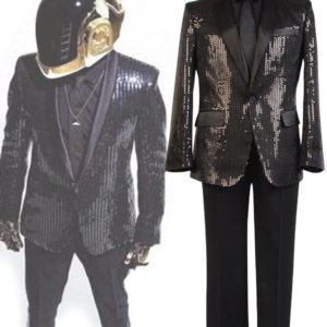 Daft Punk Costume de Spectacle Version Noire Cosplay Costume