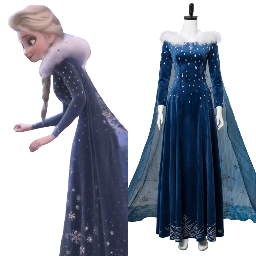 La Reine des neiges : Joyeuses Fetes avec Olaf Princesse Elsa Cosplay Costume