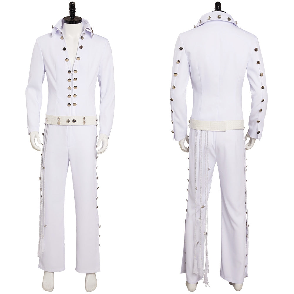 2022 Film Elvis Aron Presley Tenue Blanche Cosplay Costume