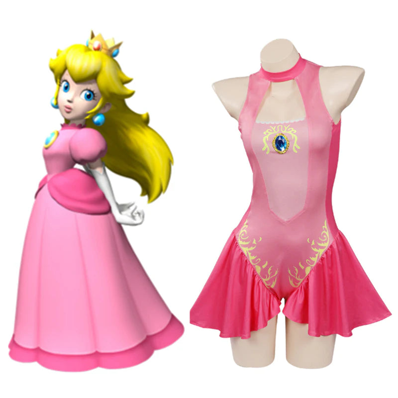 Mario Princess Peach Maillot De Bain Cosplay Costume