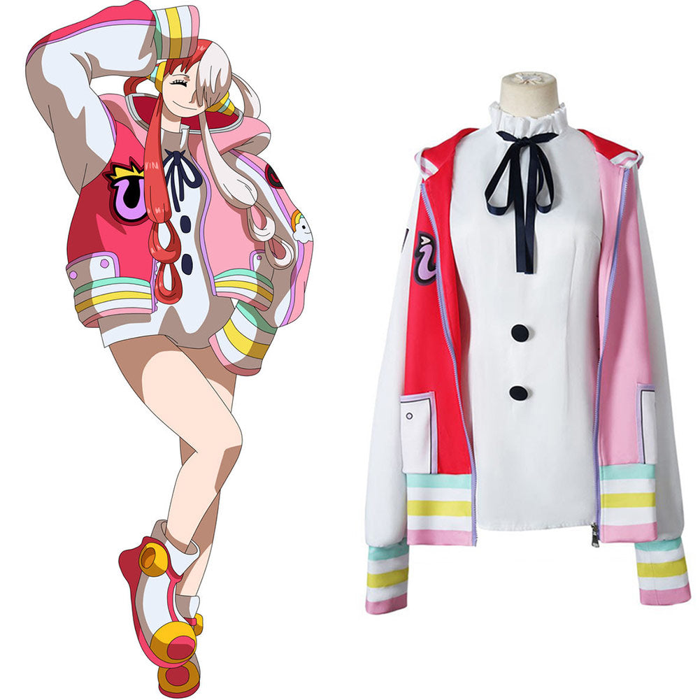 One Piece: Red Shanks Fille UTA Rouge Robe Cosplay Costume