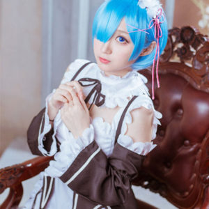 Re:Zero kara Hajimeru Isekai Seikatsu Rem Costume+Chaussures+Perruque