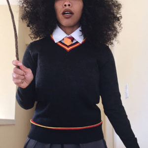 Harry Potter Hermione Granger Cosplay Costume+Baguette+Echarpe
