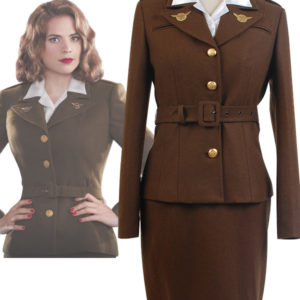 Captain America: The First Avenger Agent Peggy Carter Uniforme Cosplay Costume