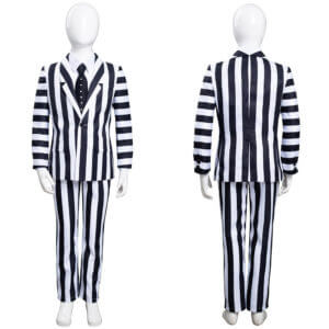 Enfant Beetlejuice Adam Rayures Cosplay Costume