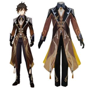 Genshin Impact Zhongli Tenue Uniform Cosplay Costume Halloween