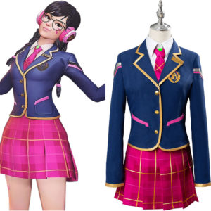 Overwatch D.VA Hana Song Academy D.VA Schoolgirl Skin Cosplay Costume