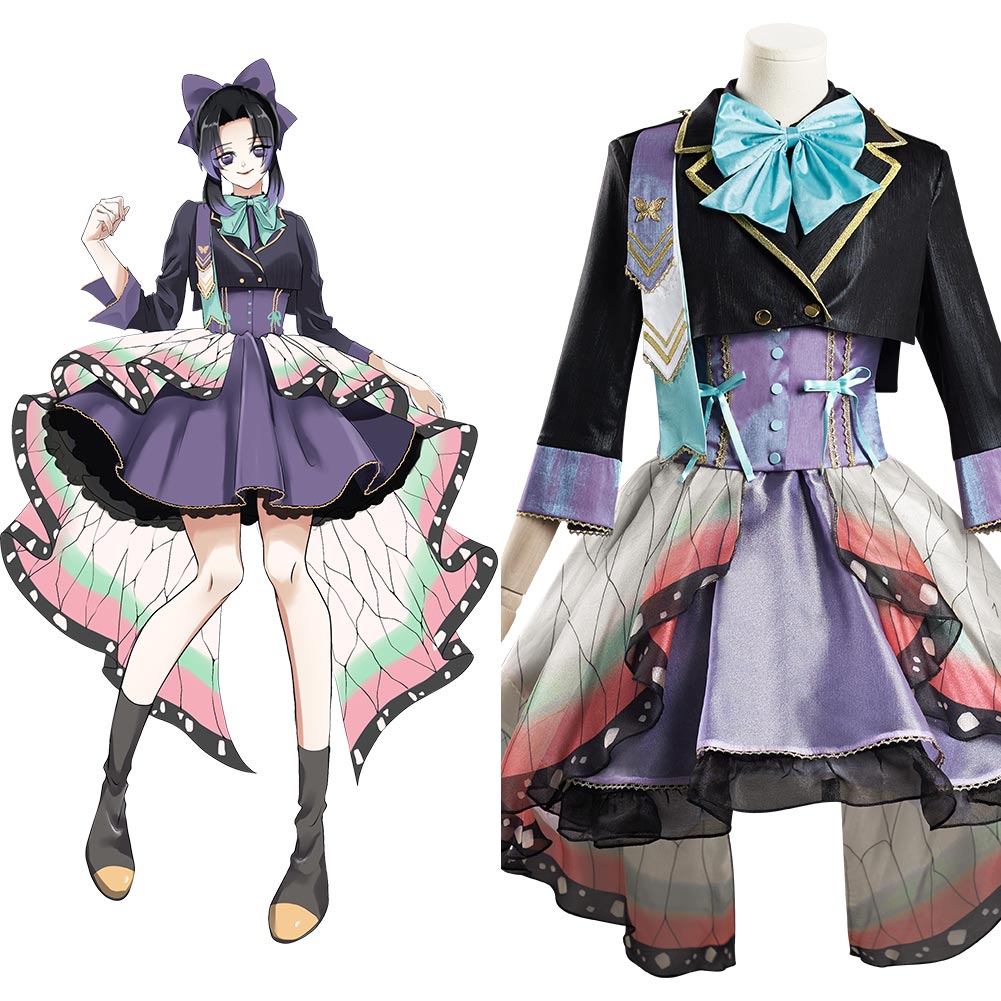 Kimetsu no Yaiba Kochou Shinobu Lolita Robe Cosplay Costume Design Original - Cossky