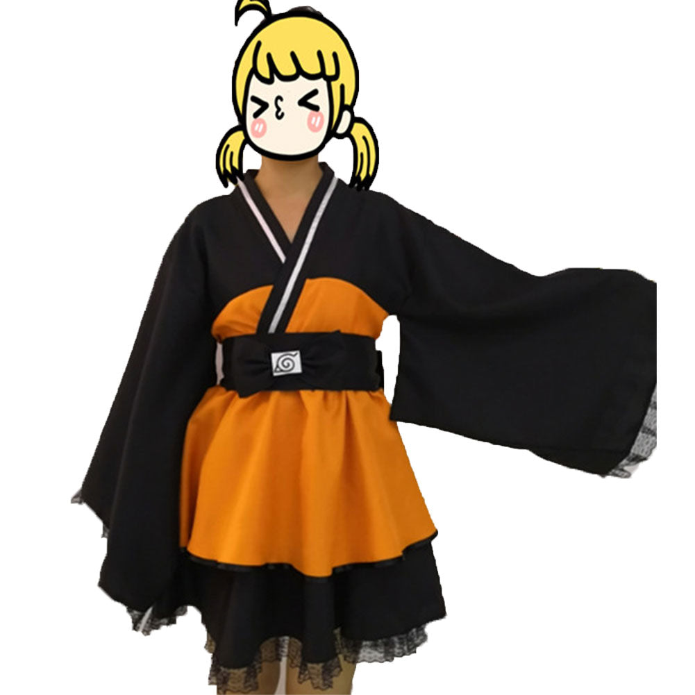 Naruto Shippuden Naruto Uzumaki Robe Lolita Cosplay Costume