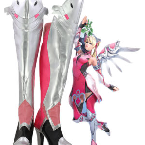 Overwatch Pink Mercy Skin Mercy Bottes Cosplay Chaussure